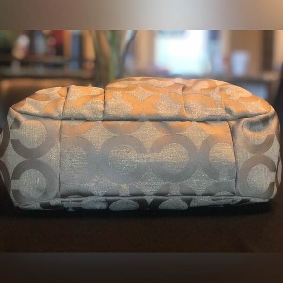 Coach Vintage Y2K Gold Sparkly Tan Signature Monogram Medium Satchel Bag… - Picture 6 of 14